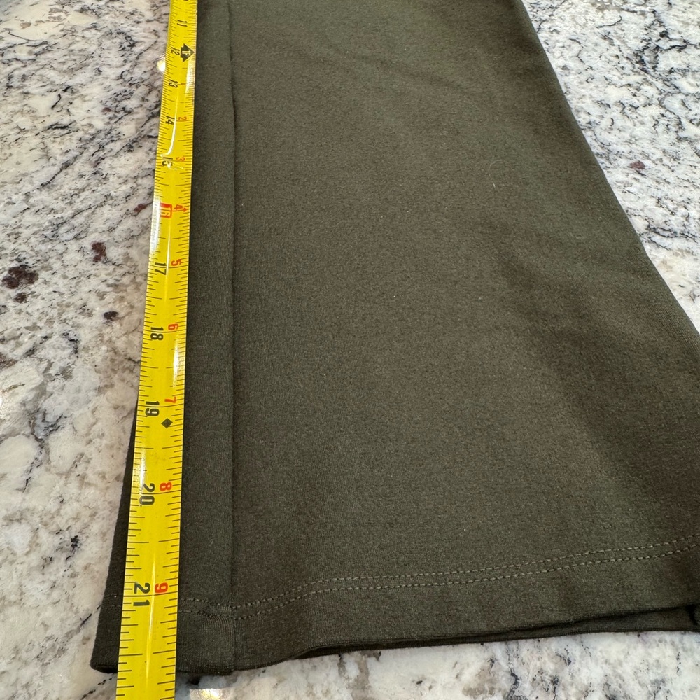 Quince Olive Ultra-Stretch Ponte Kick Flare Pants | Size S | Pull-On - Picture 6 of 9